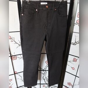 Good American Good Waist Crop Black Jeans Size 12/31